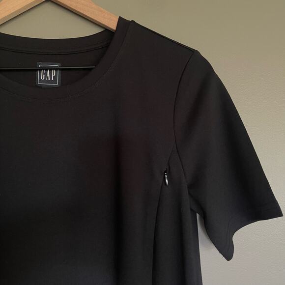GAP Maternity Side Zip Nursing Dress in Ponte Black Sz Small Classic Comfortable - Picture 7 of 16